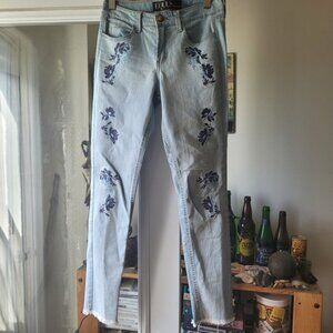 Equus brazilian denim floral embroidered jeans size 38